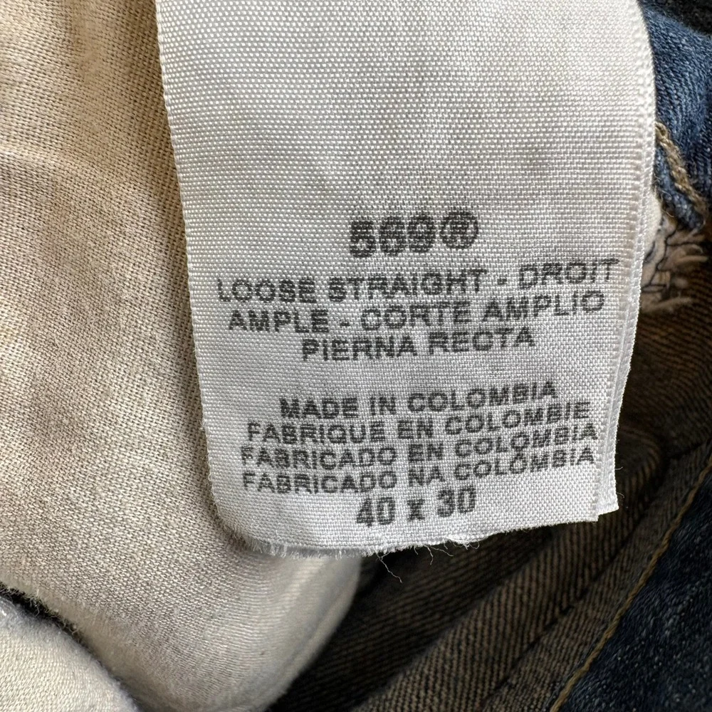 Levis 569 Loose Straight Jeans Mens 40x30‎ Medium Wash Blue Denim Baggy